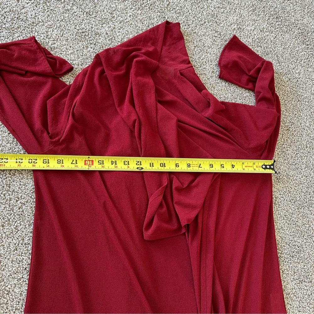 ZONDA NELLIS Vintage Open Front Duster Kimono Red XS Semi Sheer Art To Wear - Picture 11 of 16